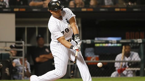 White Sox’s Jose Abreu hits a three-run walk-off home run in the 12th inning on July 3 (Charles Rex Arbogast)