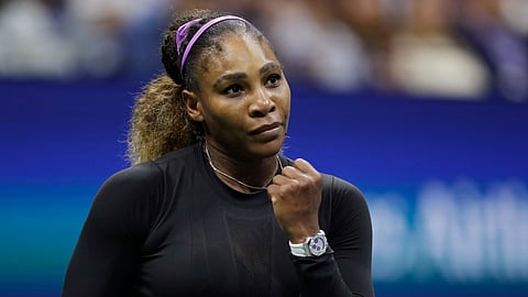 Serena Williams, of the United States, reacts after scoring a point against Elina Svitolina, of Ukraine, during the semifinals of the U.S. Open tennis championships Thursday, Sept. 5, 2019, in New York. (AP Photo/Adam Hunger)