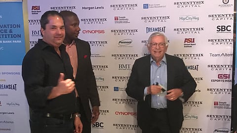 Wayne Kimmel, Ryan Howard and David Stern at the SeventySix Capital Sports Innovation Conference.