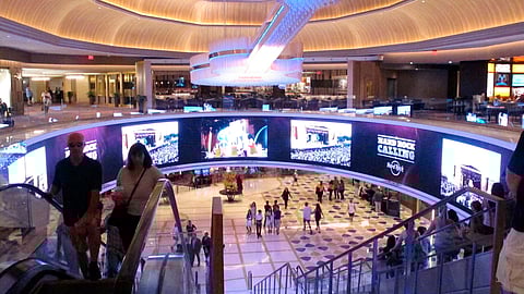 FILE - This June 20, 2019 file photo shows the lobby of the Hard Rock casino in Atlantic City, N.J. On Friday, March 13, 2020, Hard Rock announced it is canceling live entertainment at all its U.S. properties for 30 days in response to the coronavirus outbreak, one of many steps casinos around the country are taking in response to the outbreak. (AP Photo/Wayne Parry)