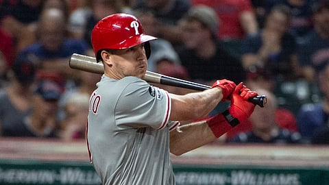 Will J.T. Realmuto go yard against the Braves? (AP Photo/Phil Long, File)