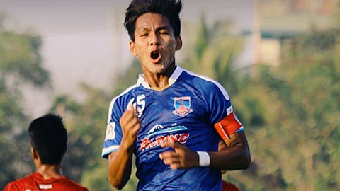 A happy player on the Yadanarbon Football Club.