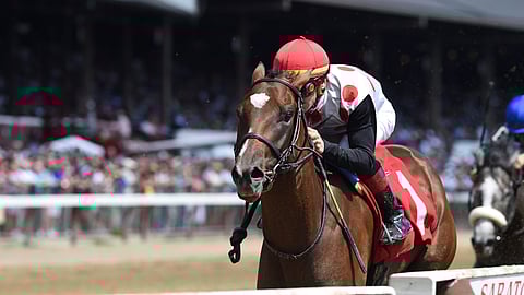 Tap It to Win won last summer at Saratoga as a 2-year-old, then ran backwards in his last two races. He's back today sprinting.