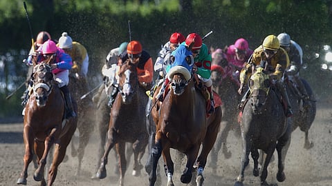 Racing at Belmont Park