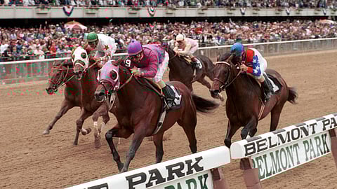Racing at Belmont Park