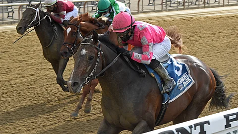 Racing at Belmont Park