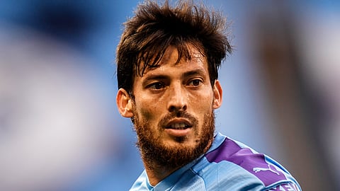 Manchester City's David Silva during the English Premier League soccer match between Manchester City and Bournemouth at the Ethiad Stadium in Manchester, England, Wednesday, July 15, 2020.