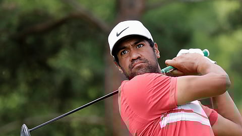 Tony Finau hits from the second tee during the second round of the Memorial golf tournament, Friday, July 17, 2020, in Dublin, Ohio. Finau is the favorite at the 3M Open this year, but not Mike Kern's pick to win.