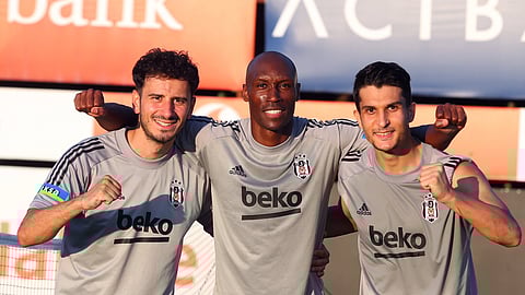 Besiktas training for their match with PAOK