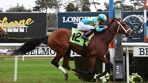 Racing at Belmont.