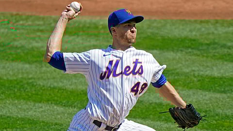 New York Mets starting pitcher Jacob deGrom winds up during the second inning of a baseball game against the Philadelphia Phillies, Sunday, Sept. 6, 2020, in New York.
