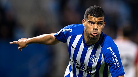Mawouna Amevor of FC Eindhoven in action