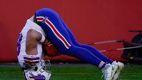 Yes the AFC East is upside down this year. Buffalo Bills tight end Dawson Knox makes a touchdown catch during the first half of an NFL football game against the Denver Broncos, Saturday, Dec. 19, 2020, in Denver.
