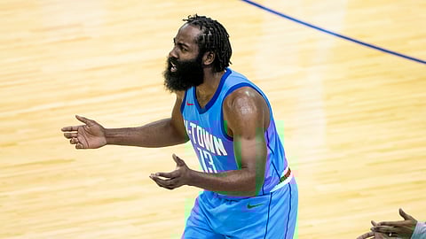 James Harden reacting the way Fats feels about his coming to the Nets.