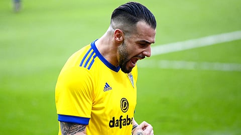 Álvaro Negredo of Cadiz in action