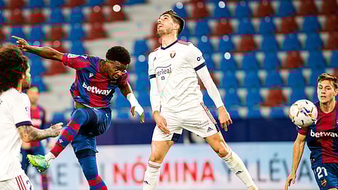 Mickael Malsa of Levante in action