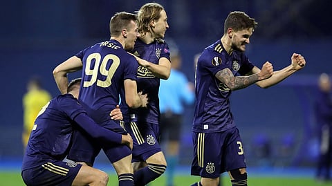 Dinamo Zagreb celebrates.