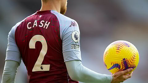 Aston Villa looks to have a ball against Manchester City.