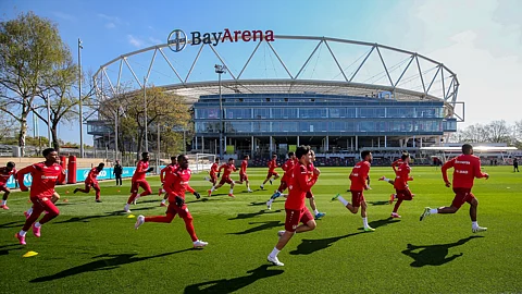 Bayer prepares for Saturday's match with Frankfurt.