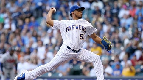 Freddy Peralta in action.