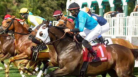Racing at Santa Anita.