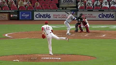 Tyler Mahle in action