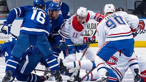 It's a hockey scrum when the Canadiens take on the Maple Leafs.
