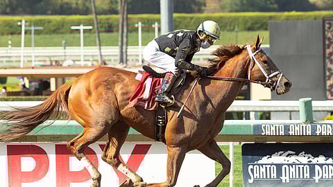 Racing at Santa Anita.