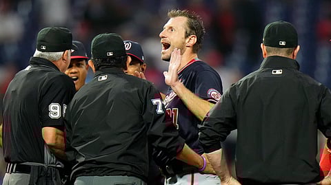 Max Scherzer, with baseball's equivalent of the TSA.