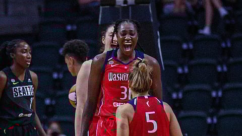 When Tina Charles is happy, the Mystics are happy.