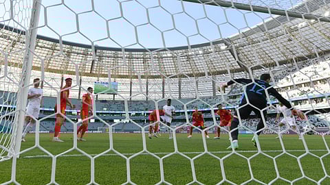 Behind the net at EURO2020.