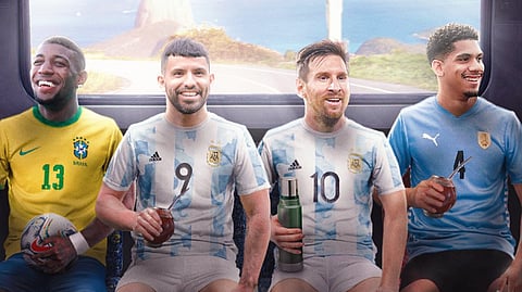 Lionel Messi, second from right, is one of four Barcelona players in Copa America.