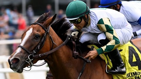 Racing at Belmont Park.