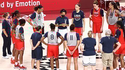 The USA women practice in Tokyo.