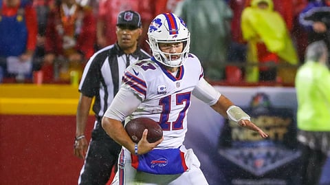 Josh Allen, on the run for Buffalo.