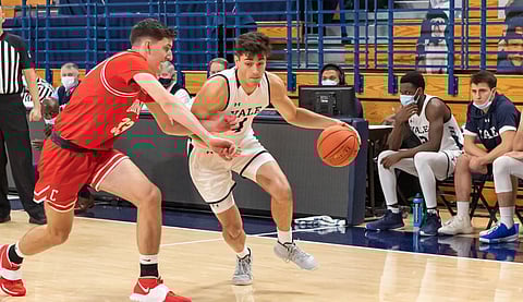 Yale plays at Cornell today, so they'll be in the dark jerseys.