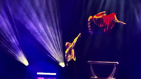 Levitation by Jonathan Pendragon is one of the magical arts on display in "Masters of Illusion,"' running this summer at Harrah's Casino Resort Atlantic City