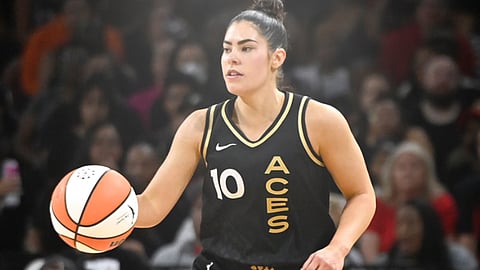Kelsey Plum gives the strong inside game of the Las Vegas Aces, a potent outside threat.