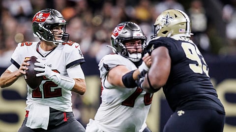 Tom Brady and the Bucs square off against the Saints tonight.