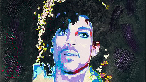 A painting of Prince by Def Leppard drummer Rick Allen. Allen's work will be on display at the Hard Rock AC when the band performs next weekend.