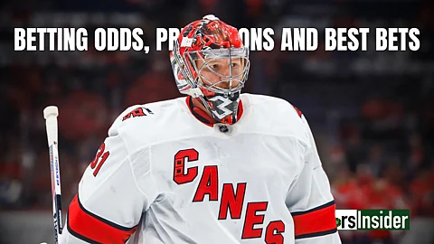 Frederik Andersen of the Carolina Hurricanes looks to shut down the Florida Panthers in Game 1 of the Eastern Conference Final