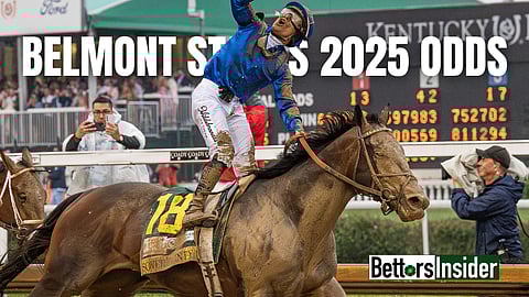 Sovereignty trains at Saratoga ahead of the Belmont Stakes 2025, where odds put him among the top contenders