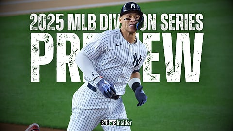 Aaron Judge of the New York Yankees takes the field as they face the Blue Jays in the 2025 ALDS