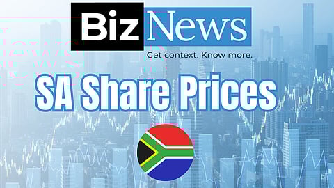 SA share prices
