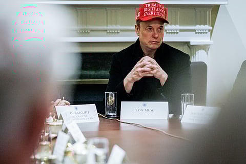 Elon Musk during a cabinet meeting at the White House in Washington, DC, in March.