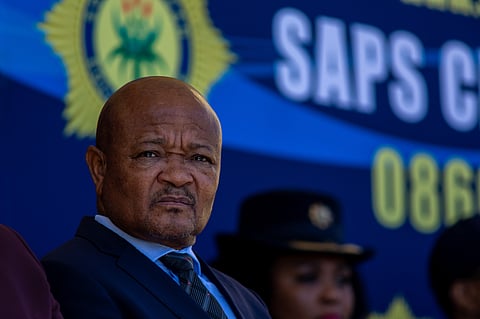 Senzo Mchunu, South Africa's police minister, during a readiness parade ahead of the annual state of the nation ceremony in Cape Town, South Africa, on Thursday, Feb. 6, 2025.