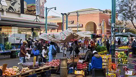 Fruit for sale at an outdoor market in Pretoria, South Africa.