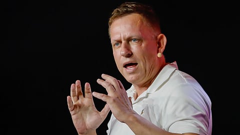 Peter Thiel, president and founder of Clarium Capital Management LLC, speaks during the Bitcoin 2022 conference in Miami, Florida, U.S., on Thursday, April 7, 2022.