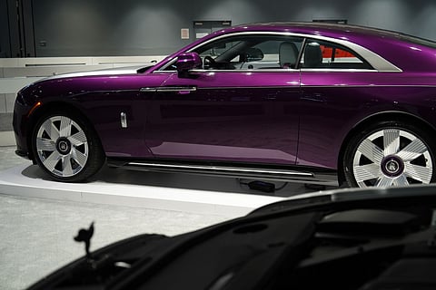 A 2024 Rolls-Royce Spectre electric vehicle (EV) during the 2024 New York International Auto Show,