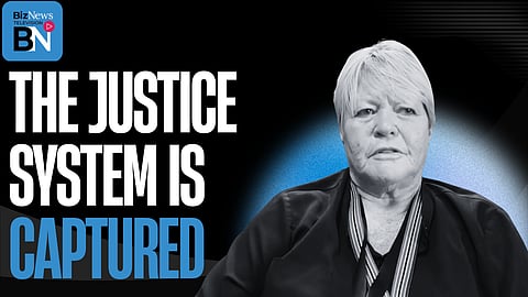 A screenshot of DA MP Glynnis Breytenbach accompanied by text reading: The justice system is captured